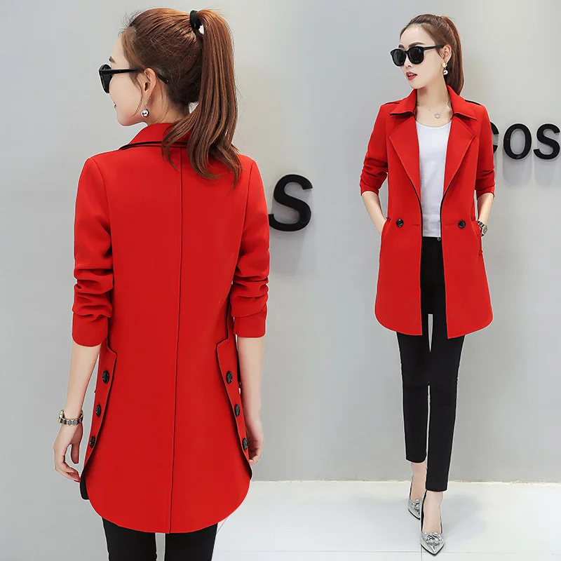 Весенне-осенний высококачественный Женский Хлопковый тренч корейское тонкое