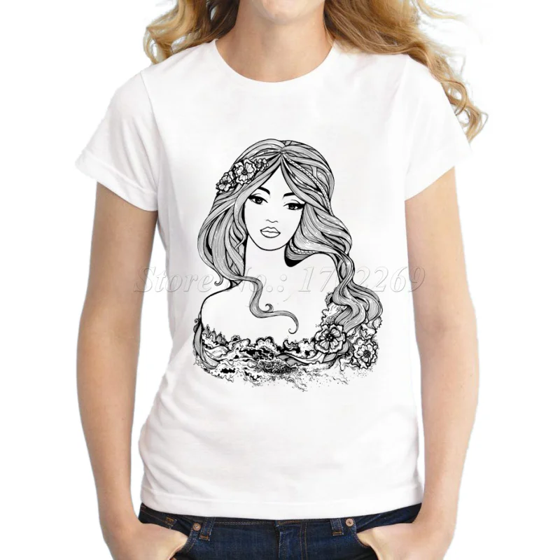 Новое поступление 2018 Женская Повседневная футболка с красивым рисунком для