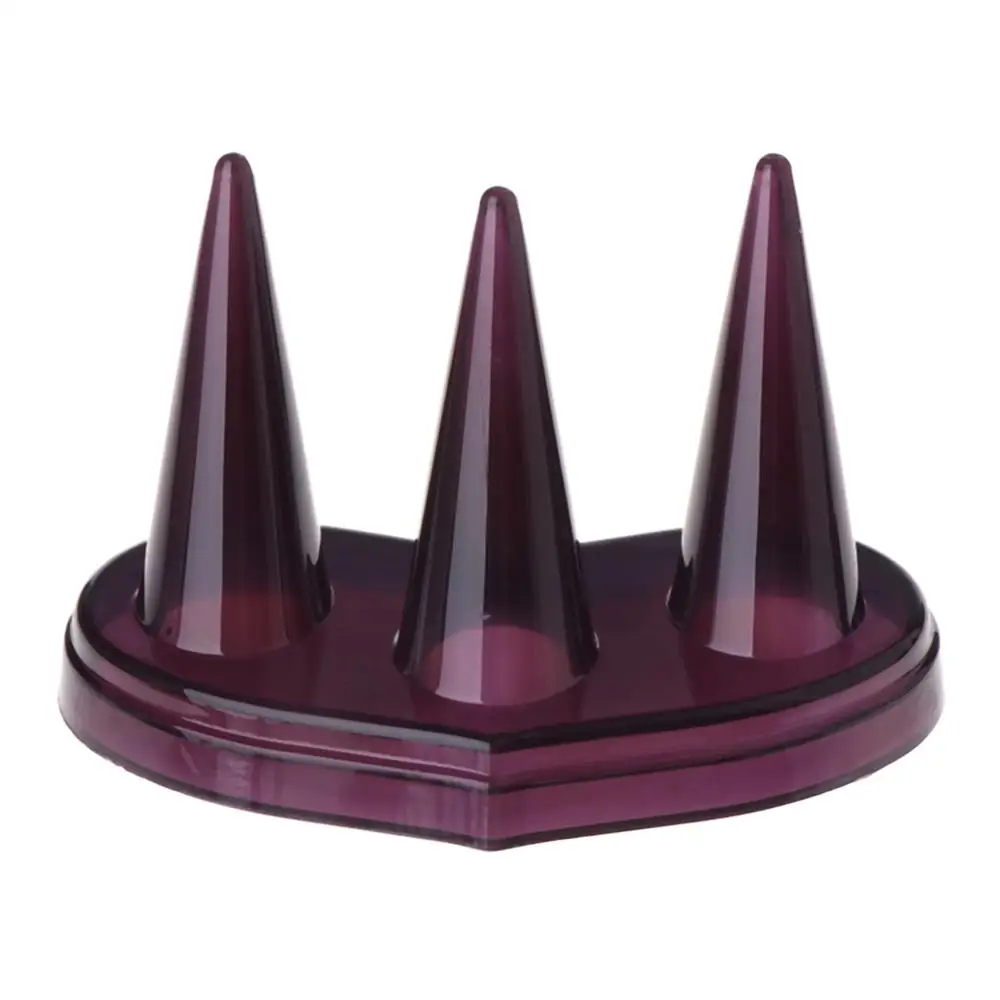 JAVRICK Finger Ring Display Holder 3 Mounts Design Decor Storage Jewelry Stand Rack Accessories - Цвет: Коричневый