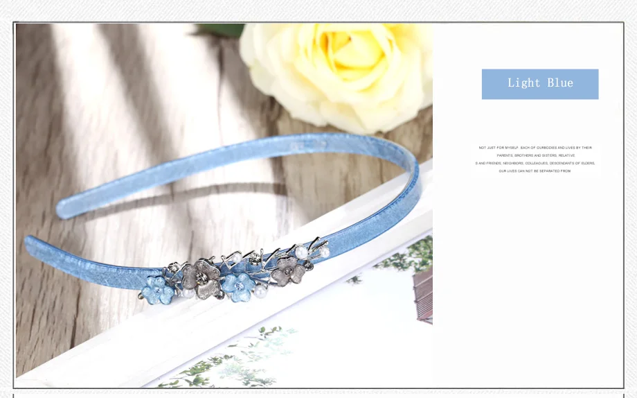 Light Blue Жемчужная лента для волос-бабочка головная повязка для женщин-аксессуары для волос акрил-украшение для волос-Корона-лента для волос для свадьбы - Окраска металла: Light Blue