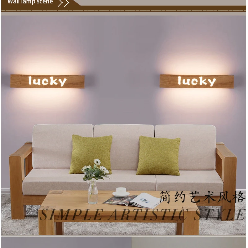 Кантри прямоугольные деревянные светодиодные Настенные светильники для дома 10 Вт в скандинавском стиле