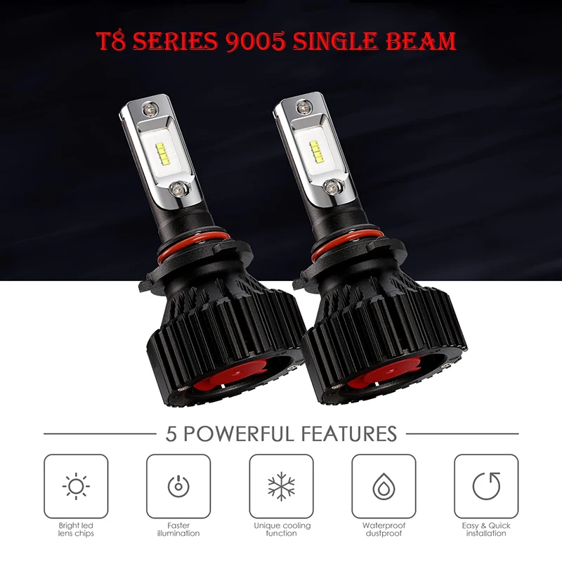 Oslamp T8 серии светодиодный H4 головной светильник H7 H11 9005 9006 светодиодный головной светильник 60 Вт 8000LM Автомобильный светодиодный головной светильник s лампы светодиодный светильник 6500K 12V