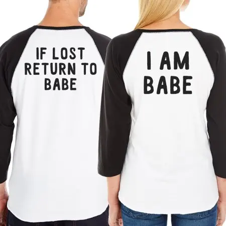 BKLD If Lost Return To Babe/ I Am Babe футболка для пар подходящие футболки с длинными рукавами