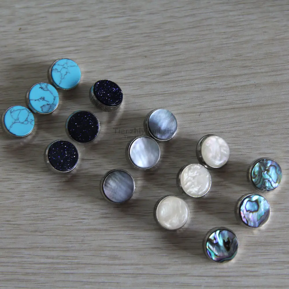 

5set=15 pcs trumpet finger button pearl set real abalone shell flashing/pearl