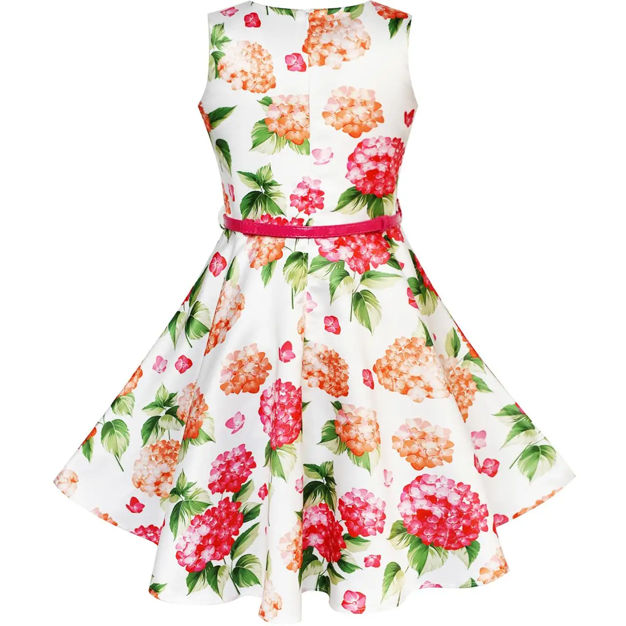 Flower Girls Dress Red Belt Flora Princess Sundress 2020 Summer Wedding Party Dresses Kids Clothes Size 5-12 Pageant Vestidos | Детская
