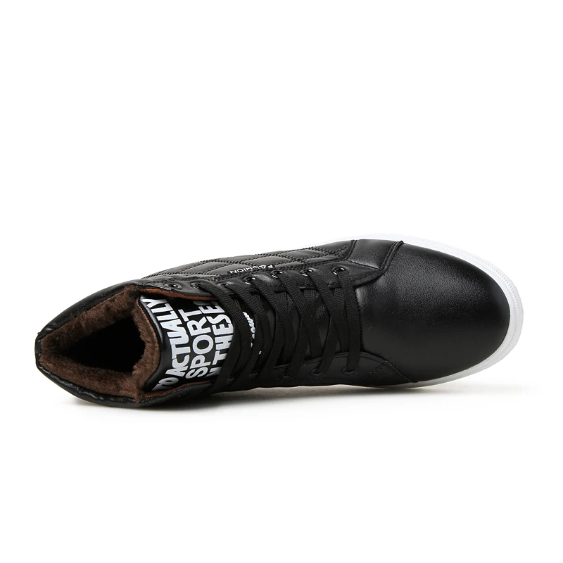 2018 Новые популярные мужские ботинки модные теплые зимние кожаные на меху