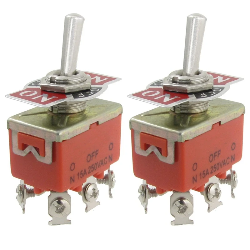 2 шт. AC 250V 15A Ампер вкл/выкл/вкл 3 положения DPDT тумблер|Выключатели| |