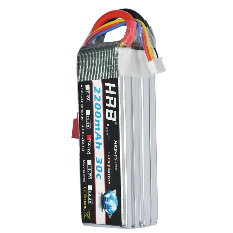 2 шт. аккумулятор HRB RC Lipo 14 8 в 2200 мАч 30C для вертолета квадрокоптера лодки