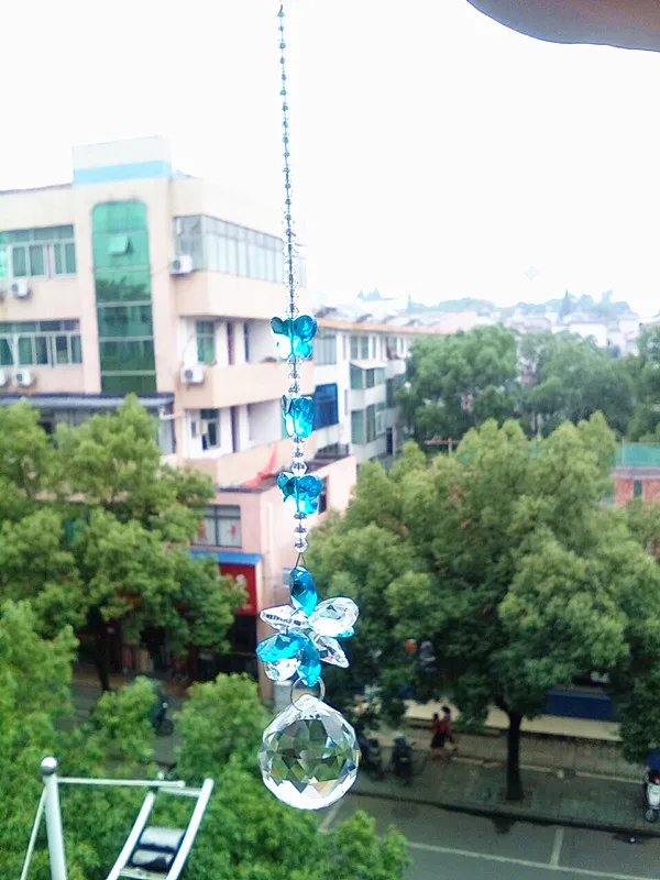 Гирлянда чакра спектры 1 шт. Aque Цвет Кристалл Стекло suncatcher подвески для украшения дома, Рождественская елка Висячие капли