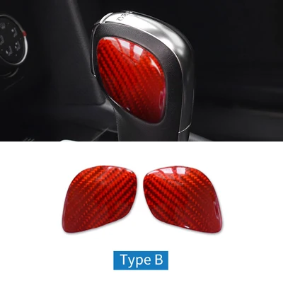 Red Carbon Fiber Панель для рычага переключения передач наклейка для Фольксваген Поло Гольф 4 6 7 Jetta Passat B6 B5 B7 B8 CC Touareg тигуан Жук углеродное волокно - Название цвета: Red Carbon Fiber