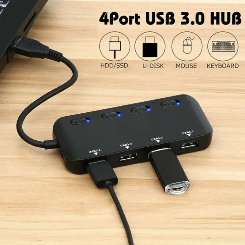 USB 3 0 концентратор передачи данных разветвитель расширитель для ПК ноутбук