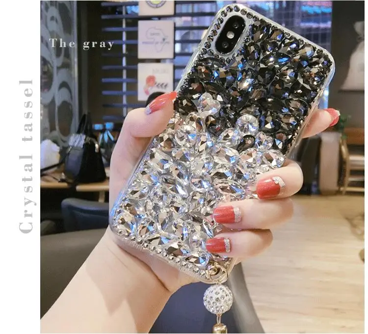 LaMaDiaa Шикарный чехол для телефона из ТПУ со стразами и кристаллами iphone 11 12 X XS MAX XR 5S