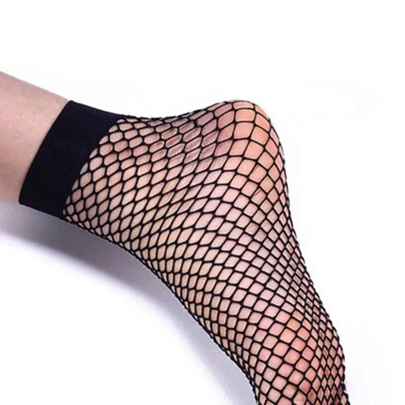 

Sexy Hollow Out Nets Socks Chic Streetwear Women Ladies Sweet Mesh Short Socks Breathable Fishnet Socks Black Color