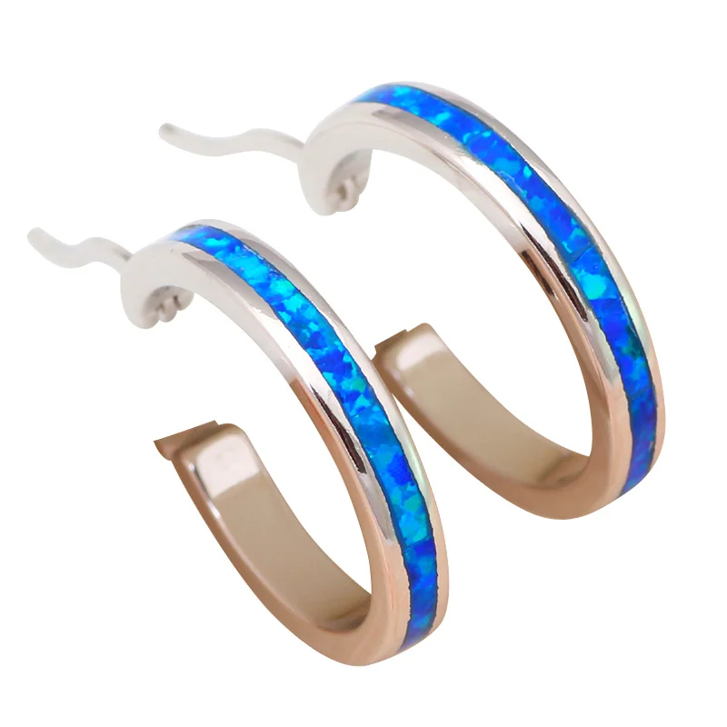 4.13 г отличный серьги для женские туфли синего цвета огненный опал Серебро