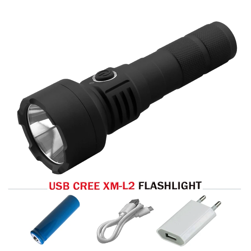 Мощный светодиодный фонарик 5 лм xm l2 фонарь перезаряжаемый usb-фонарик с
