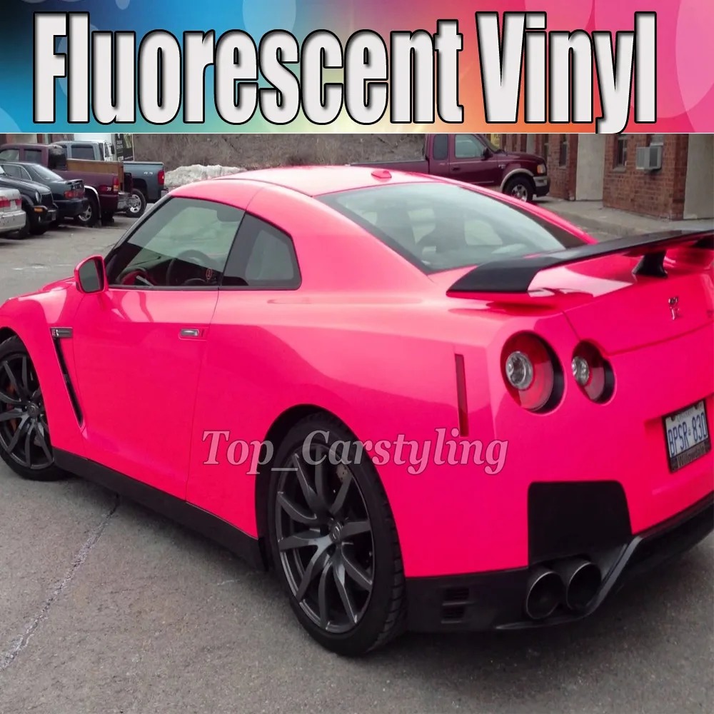 Высококачественная флуоресцентная розовая виниловая пленка для автомобиля с