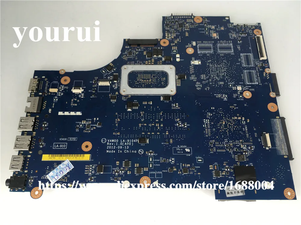 Yourui для Dell Inspiron 3521 дюйма 5521 фотоэлемент 0RD7JC RD7JC VAW00 DDR3L материнская плата ноутбука