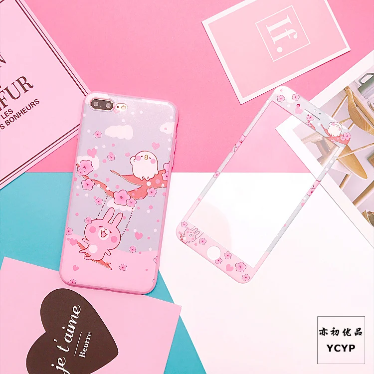 Для iphone XS Max милый Cardcaptor Sakura задний Чехол+ пленка для экрана из закаленного стекла, Девушка Мягкий чехол для iphone X XR 6 7 8plus