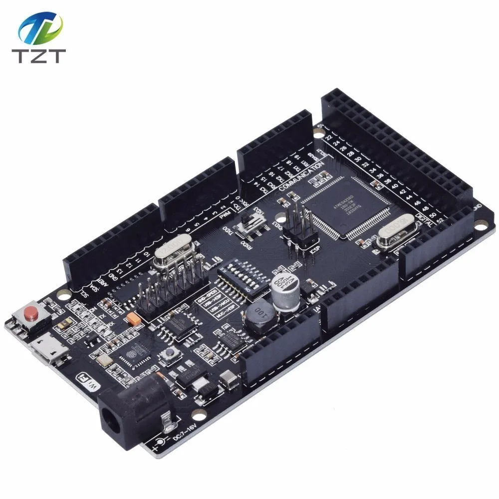 Mega2560 + Wi-Fi R3 ATmega2560 ESP8266 32Мб оперативной памяти USB-TTL CH340G. Совместимость с Arduino Mega NodeMCU
