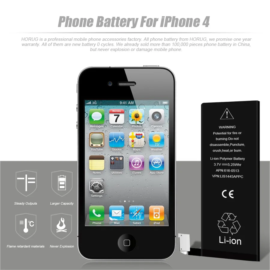 Оригинальная батарея для мобильного телефона HORUG iPhone 4 2019 | Мобильные телефоны и