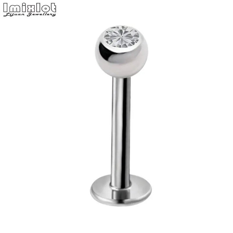 Кольцо для пирсинга губ 2 шт. 16 г сталь хрусталь ушной хрящ пирсинг внутренняя