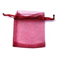Burgundy 10 шт. 7x9 см 9x12 см многоцветный свадебный подарочный мешочек из органзы для упаковки ювелирных изделий и мешков для ювелирных изделий - Цвет: Burgundy