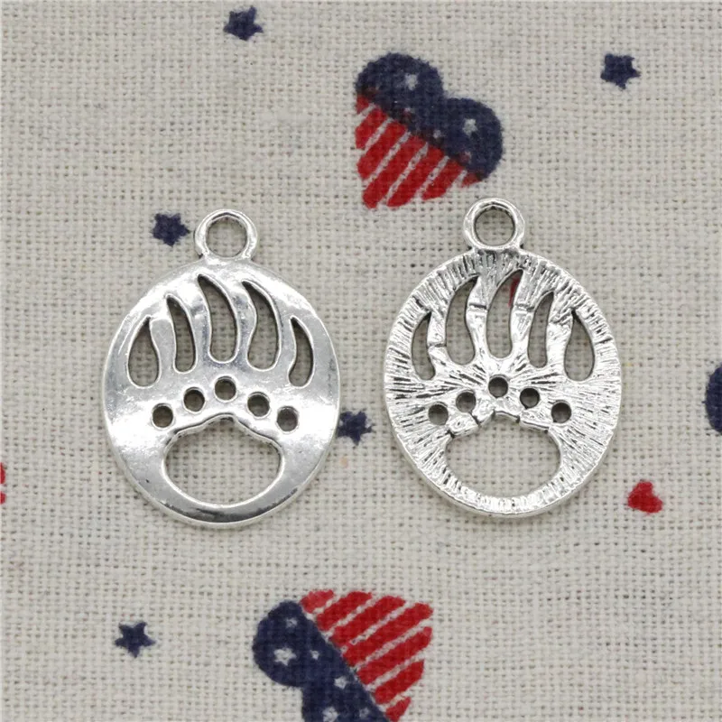 12pcs Charms bear paw 30*22mm Tibetan Silver Vintage Pendants For Jewelry Making DIY Bracelet Necklace | Украшения и аксессуары