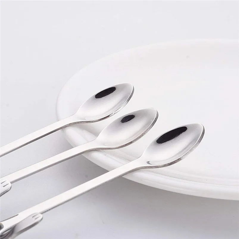 10 шт. Кухня мини чайная ложка Нержавеющая сталь кошка десертная кофейная ложки с