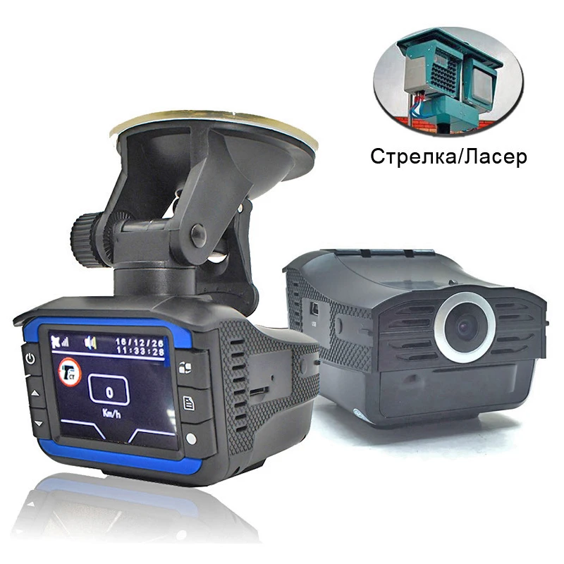 Русский или английский Голос 2 в 1 Автомобильный видеорегистратор Анти радар