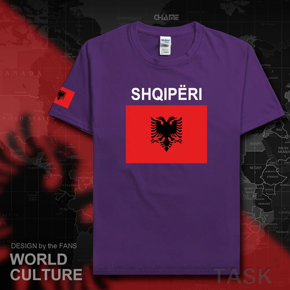 Футболка мужская с надписью Албании 100% хлопок 2017 | Мужская одежда