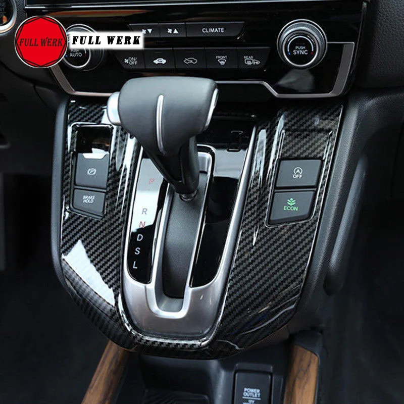 

1 шт. ABS декоративные аксессуары для Honda CRV CR-V 2017 2018 углеродное волокно внутренняя панельная Накладка для коробки передач отделка рамка накле...
