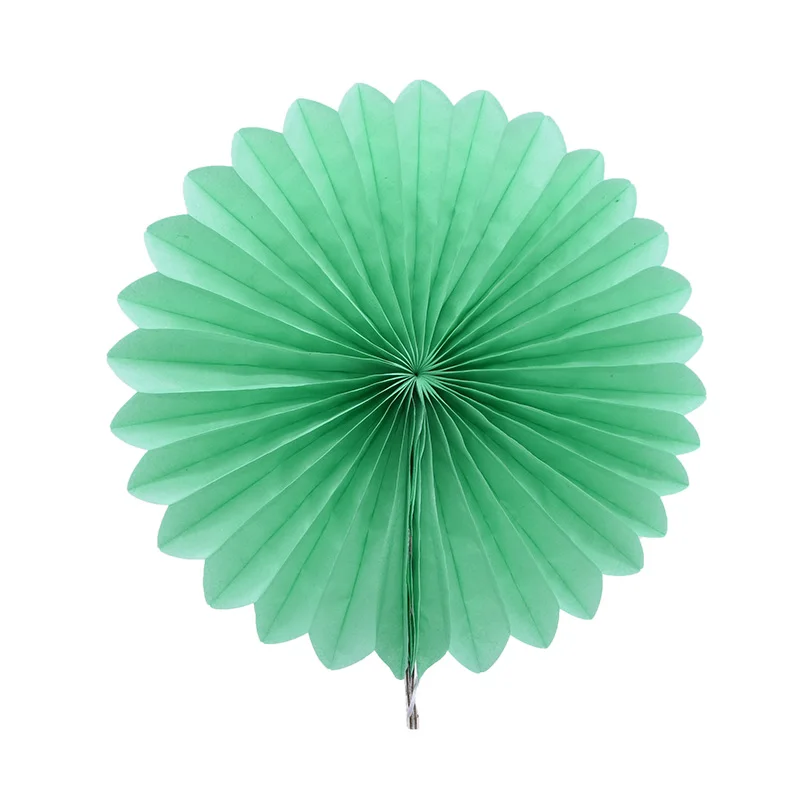 PF16 mint green 1 шт. 10/15/20/25/30 см ткани Бумага вентилятор флюгеры подвешивания цветочных Изделия из бумаги для вечерние, хороший подарок на день рождения, свадьбу, украшение 8 - Цвет: PF16 mint green