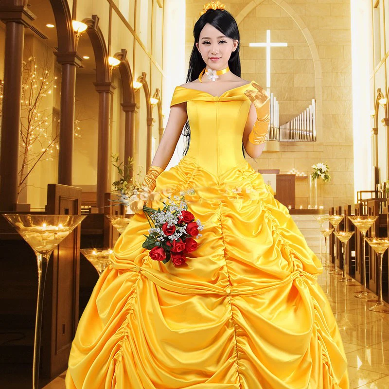 2016 Новый Урожай желтый Слэш шеи Викторианской Southern Belle Бальные Платья Высокого