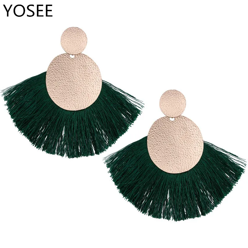 

Bohemian Fashion Fringed Fan Earrings