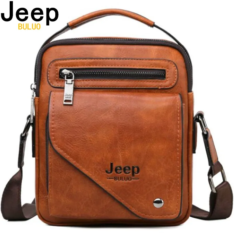 Мужская модная сумка мессенджер jeep buluo оранжевая однолямочная для документов из