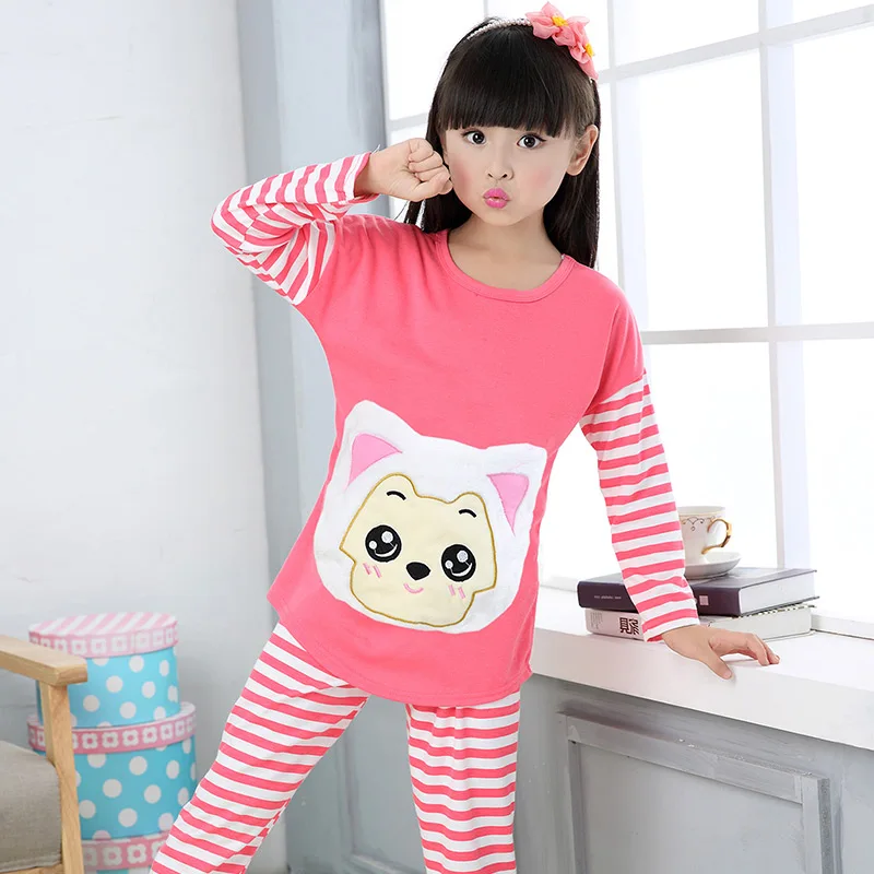 2019 Sping Children Pajamas Suit Cartoon Long Sleeve Boys Sleepwear Sets Girls Full Pants Kids Baby Tracksuit Lounge | Детская одежда и