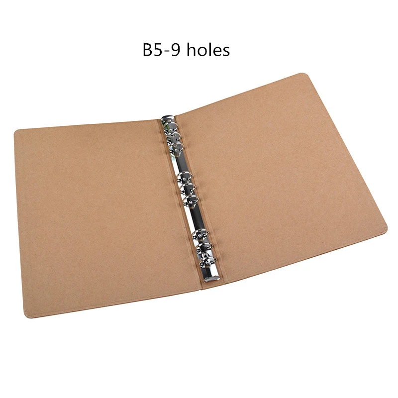 9 hole B5 Творческий Винтаж A4/A5/B5/A6 крафт папка для документов(без листов) 4 дизайна крафт связующего обувь без застежек пикантная Чехол Коробка офисные школьные принадлежности, блокноты - Color: 9 hole B5