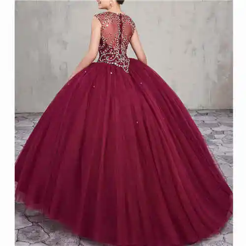 Vestido бальное платье de baln сладкий 16 платье с милым декольте, из тюля vestido de 15 anos vestidos de 15 anos quinceanera - Цвет: 2
