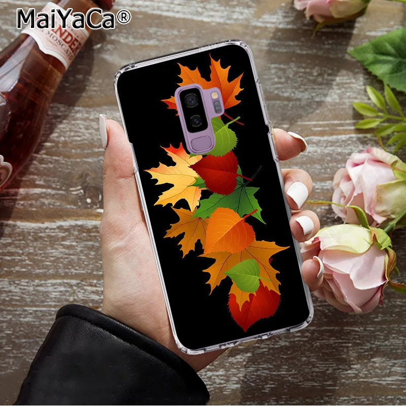 MaiYaCa Hello осень чехол с рисунком кленовых листьев чехлы для телефонов Samsung S9 plus S5 S6
