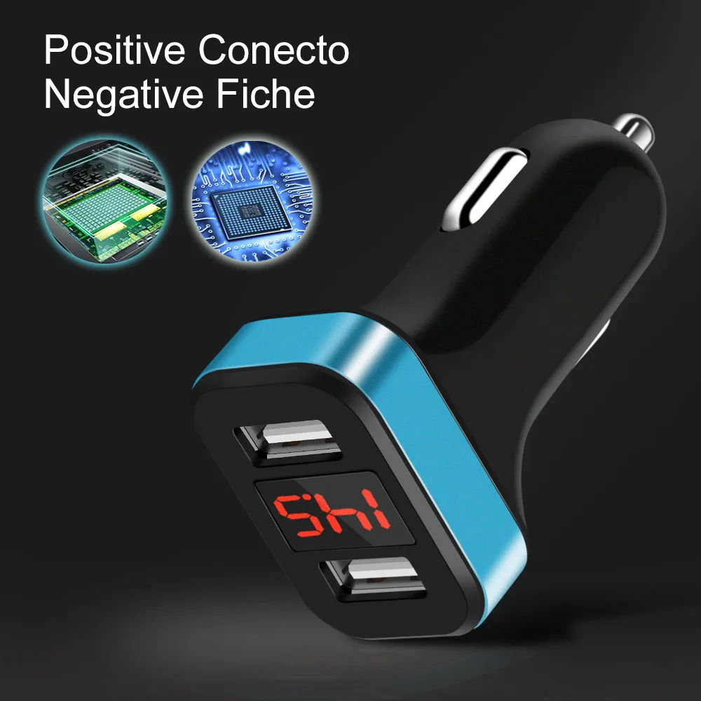QIACHIP 2-Порты и разъёмы USB Выход автомобильное зарядное устройство со светодиодом