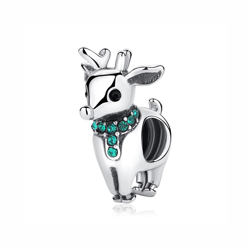 Christmas Reindeer 2 Аутентичные 925 Серебряный Бисер Очарование Праздник Рождественская елка Санта талисманы в виде северного оленя Fit Pandora Браслеты Женские DIY ювелирные изделия - Цвет: Christmas Reindeer 2