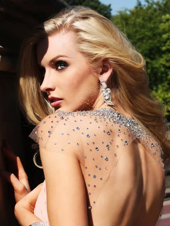 2015 Hot New Embroidery Elegant Chiffon Floor-length Cap Sleeve Prom/Evening Dress | Свадьбы и торжества