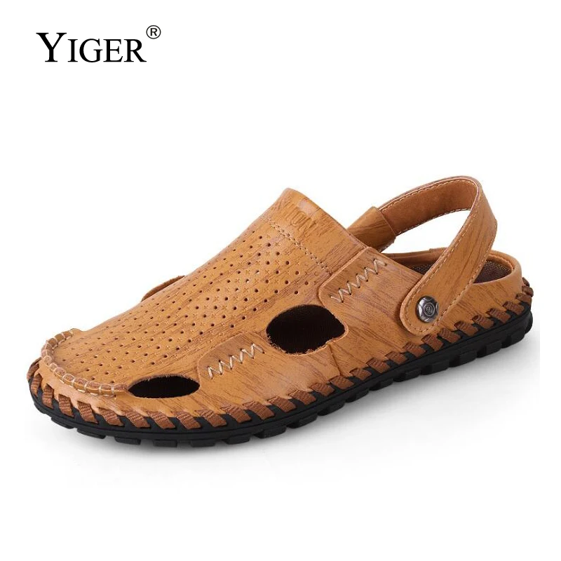 YIGER/Новые мужские сандалии с дырочками для активного отдыха Летние повседневные