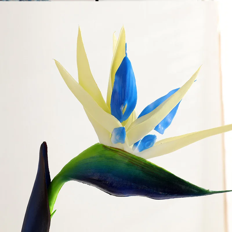 Искусственный цветок птица рая Strelitzia пол поддельный чувствовать себя зеленое