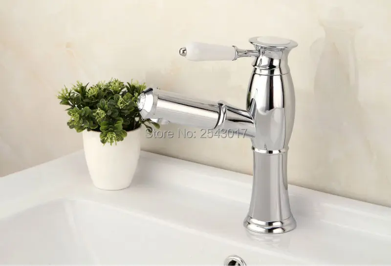 Выдвижной Смеситель для ванной комнаты смеситель раковины Гибкий кран на