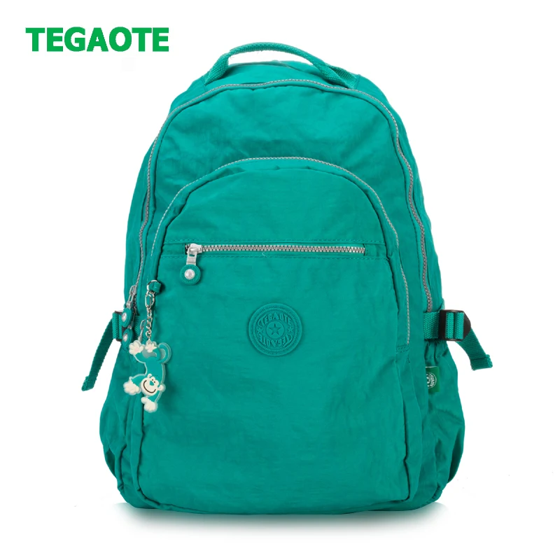 Женский нейлоновый рюкзак TEGAOTE однотонный дорожный для студентов женский