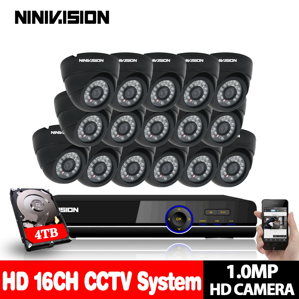 16CH 1080P DVR NVR система 16 шт крытый купол 720p 1.0mp IP камера IR 30M 16Ch CCTV видеонаблюдения 4 ТБ