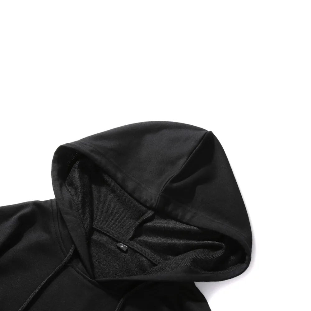 Мужские толстовки черного цвета с капюшоном уличный пуловер хлопок модный хип