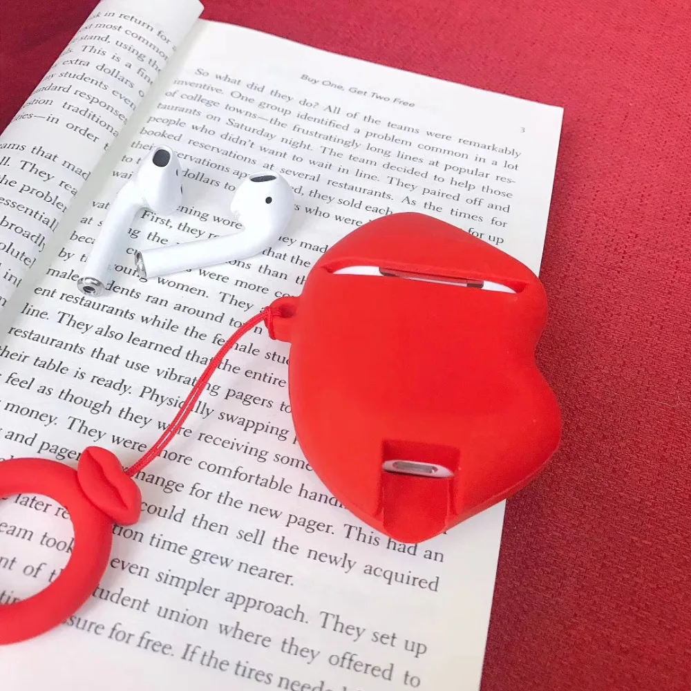 Модный чехол для наушников с изображением сексуальных губ AirPods аксессуары Bluetooth