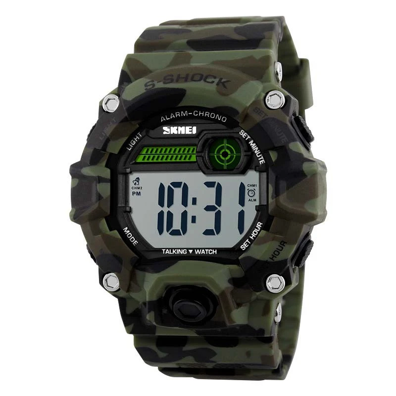 Мужские часы голос хронометраж нейтральный стол спорта на открытом воздухе